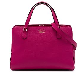 Mala Swing Gucci em pele de vitelo rosa com pega superior