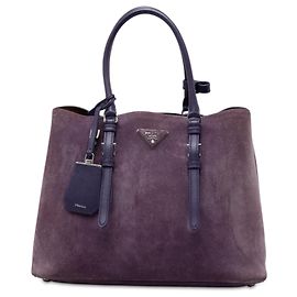 Borsa Tote Prada Purple Medium Scamosciato con Doppio Manico
