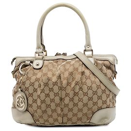 Gucci Beige GG Canvas Sukey Satchel Tasche