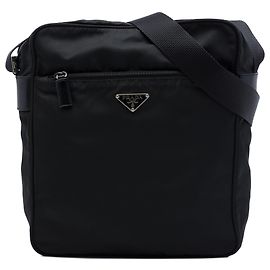 Prada Borsa crossbody in Tessuto nera con zip