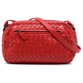 Bottega Veneta Borsa a tracolla Intrecciato in nappa rossa