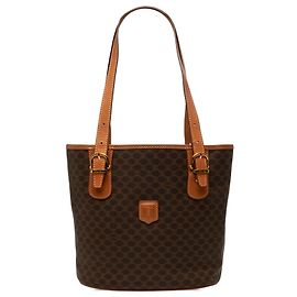 Céline Celine Brown Macadam Coated Canvas Tote