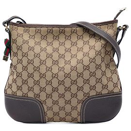 Gucci Beige GG Canvas Web Princy Crossbody