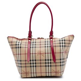 Borsa Tote Burberry Beige Small Haymarket Check Coated Canvas Salisbury