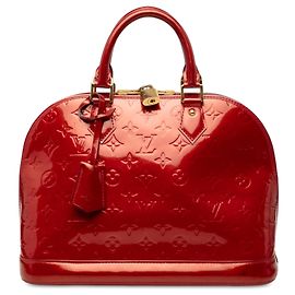Louis Vuitton Red Monogram Vernis Alma PM