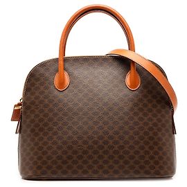 Céline Bolso Dome Celine de lona revestida Macadam marrón