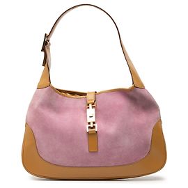 Gucci Jackie Schultertasche aus rosa Wildleder