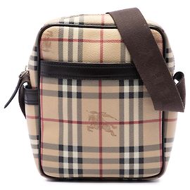 Burberry Beige Haymarket Check Crossbody aus beschichtetem Canvas
