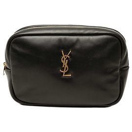 Autre Marque Bolso Calypso Saint Laurent de piel de cordero acolchada negra