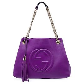 Bolso Tote Soho Chain Gucci de piel de becerro morado Medium