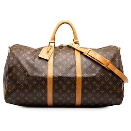 Louis Vuitton Brown Monogram Keepall Bandouliere 55
