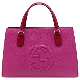 Bolso Soho Satchel Gucci de piel rosa tamaño Medium