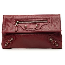 Clutch Balenciaga Red Lambskin Motocross Giant 12 Envelope Clutch