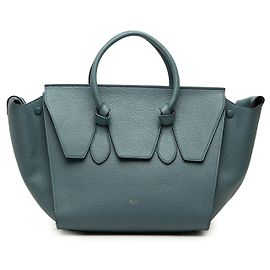 Céline Celine Blue Small Grained Calfskin Tie Knot Tote