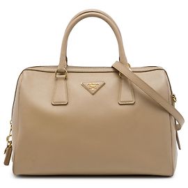 Borsa Bowler Convertibile Prada Beige Saffiano Lux