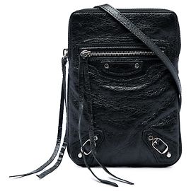 Borsa porta-cellulare Balenciaga Motocross Classic in nappa nera