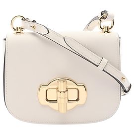 Prada White City Calf Turn Lock Crossbody