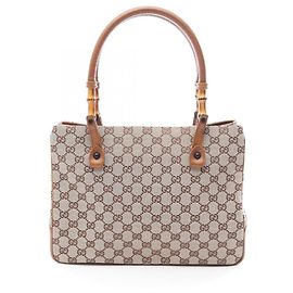 Saco Tote Gucci Bamboo GG Canvas