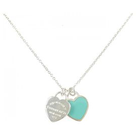 Autre Marque Tiffany & Co. Return to Mini Double Heart Tag Halskette