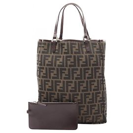 Borsa Tote Fendi Zucca Marrone Pelle e Tela