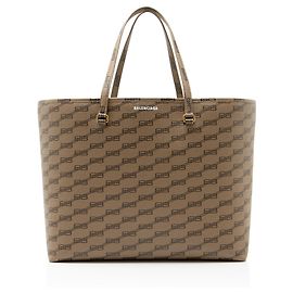 Balenciaga BB Monogram Canvas Signature Large Shopper Tote
