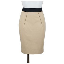 Minifalda de algodón beige Red Valentino con banda negra