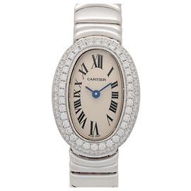 Reloj Cartier Mini Baignoire Bisel de Diamantes
