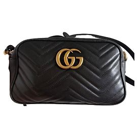 Gucci GG Marmont Bolsa de Ombro Couro Preto
