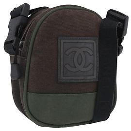 Borsa a Tracolla CHANEL Sports Line Canvas Khaki CC Auth 205131A