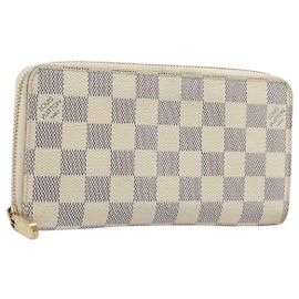 LOUIS VUITTON Damier Azur Zippy Wallet Long Wallet N60019 LV Auth 206314