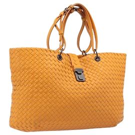 Borsa Tote BOTTEGA VENETA INTRECCIATO Capri in pelle Arancione Auth 206070V