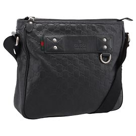 GUCCI GuccissimaGG Schultertasche aus Leder Schwarz Silber 322080 Auth bs37071
