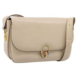 Céline Sac à épaule CELINE en cuir couleur Ivory Gold Auth ep16002