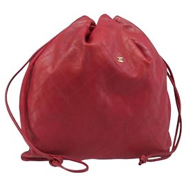 Borsa a tracolla CHANEL Bicolore Lamb Skin Red Gold CC Auth bs37213