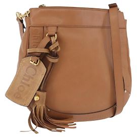 Chloé Chloe Eden Schultertasche aus Leder beige gold authentisch ki6840