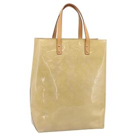 Borsa a mano LOUIS VUITTON Monogram Vernis Reade MM Beige M91141 LV Auth 205928A
