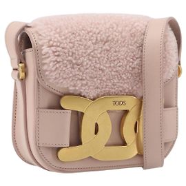 Sac à épaule TOD'S Kate Mouton Pink Gold Tone Auth 205929V