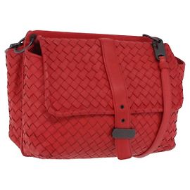 Borsa a tracolla BOTTEGA VENETA INTRECCIATO in pelle rossa autentica 204736A