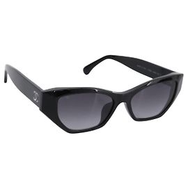 Occhiali da sole CHANEL COCO Mark Plastica Nera CC Auth 206149M