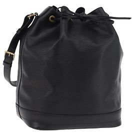 LOUIS VUITTON Bolsa de Ombro Noe Epi Preta M44002 LV Auth 205126V
