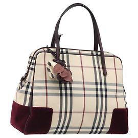 Bolso de mano BURBERRY Nova Check Canvas Beige Auth 204239A