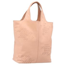 Bolsa de mão BOTTEGA VENETA INTRECCIATO em couro rosa 131673 Auth bs37220