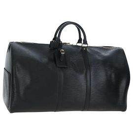 LOUIS VUITTON Epi Keepall 55 Boston Bag Noir M42952 LV Auth yk20950SAV