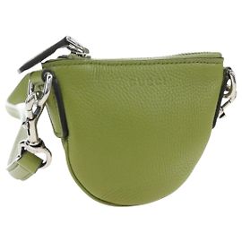 GUCCI Web Sherry Line Mini Schultertasche aus Leder Grün Silber 821831 Auth 205895V