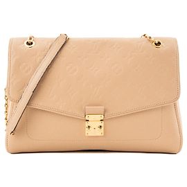 LOUIS VUITTON - Sac à bandoulière St Germain MM Louis Vuitton en cuir grainé beige