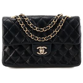 CHANEL - Classic/Timeless 11.13 small Chanel Schultertasche aus schwarzem glattem Leder