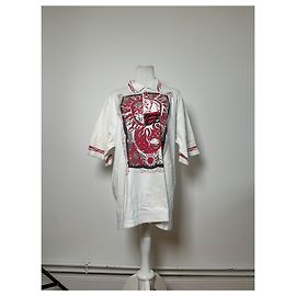 Autre Marque Polo gráfico Vintage Kansai Yamamoto Men's Sports Project finales de los 90 Blanco L
