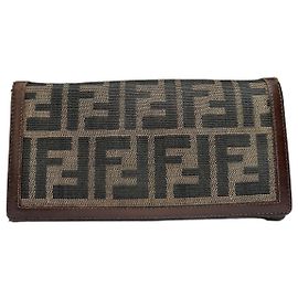 Vintage Fendi Zucca Bifold Wallet Ende der 1990er Brown