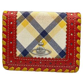 Portefeuille bifold Vintage Vivienne Westwood Tartan Orb Plaque début 2000s Multicolore