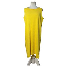 Vestido sin mangas Vintage Issey Miyake Amarillo brillante M